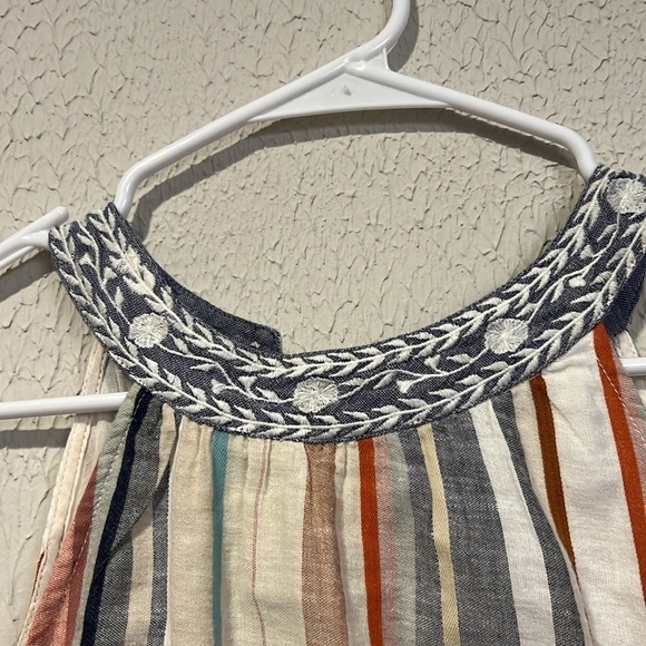 THML multi color striped cotton halter sleeveless dress size medium - Picture 7 of 11